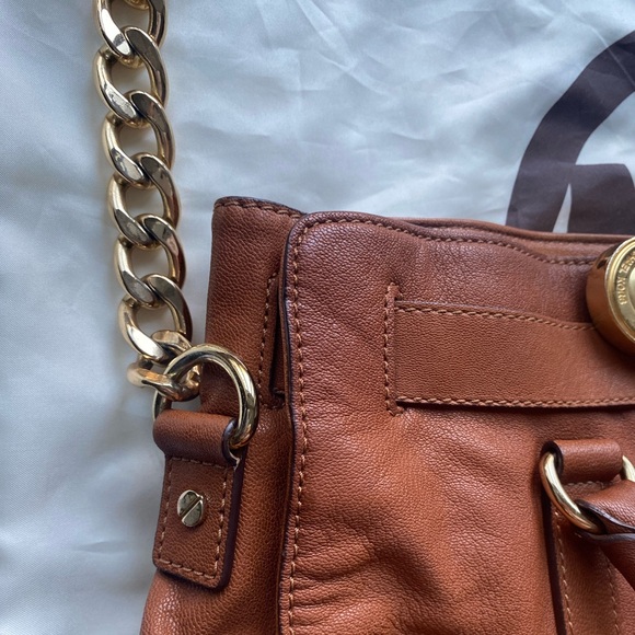 Michael Kors Leather Satchel with Gold Accents - Picture 7 of 8
